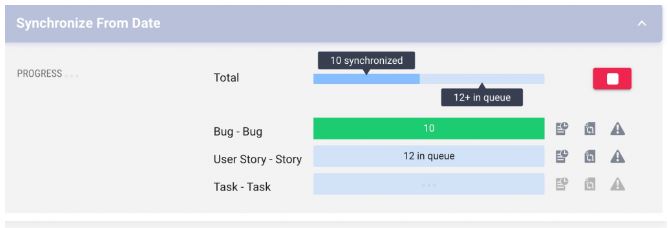 Sync From Date Progress