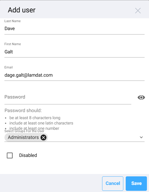Adding User