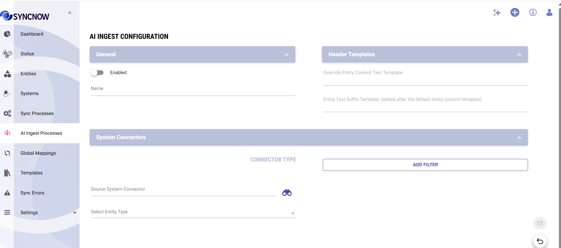 AI Ingest Process configuration